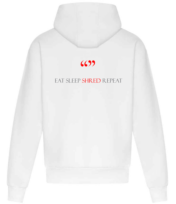 Arctic White 237 Powder Hoodie - Eat Sleep Shred Repeat collection Hoodie EatsleepshredrepeatArcticWhiteHoodieBack 237 Collective